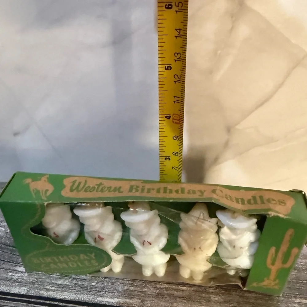 Vintage RARE Gurley Western Cowgirl Birthday Candles Set of 5